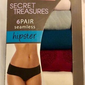 Panties hipster womens new 6 pair 96% polyester 2% spandex Secret Treasures